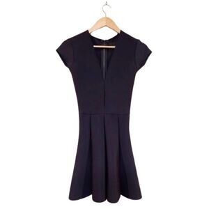 Reformation V Neck Mini A-Line black dress